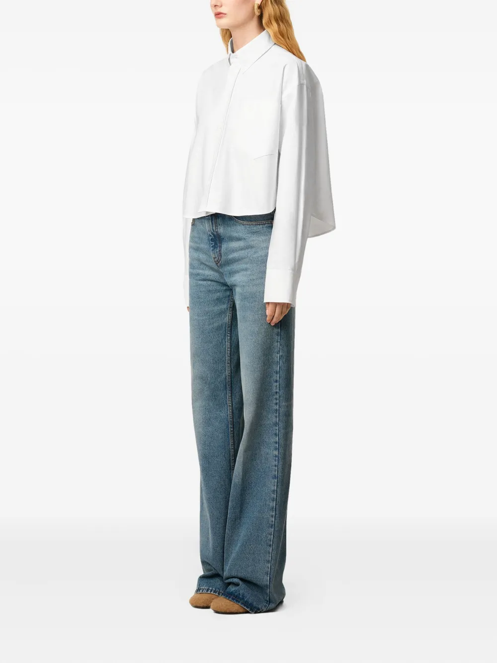 AMI Paris Blouse met geborduurd hart Wit