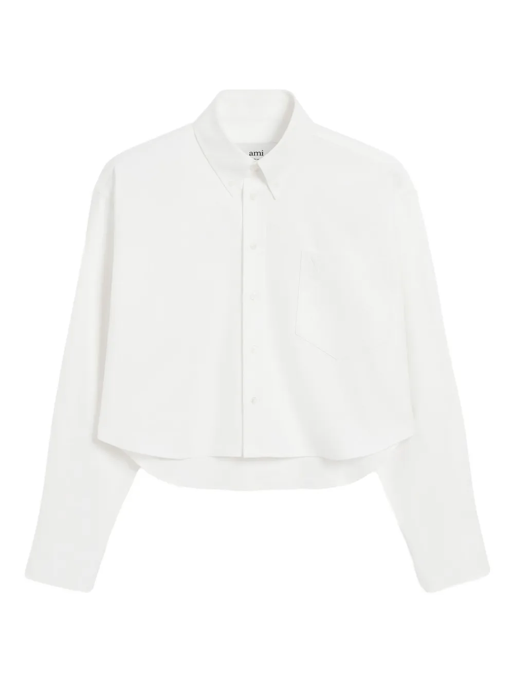 AMI Paris heart-embroidered Oxford shirt | White | Image 1