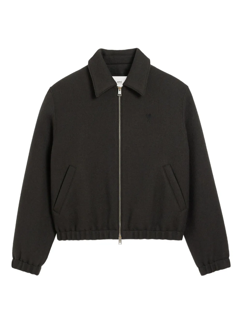 Ami Alexandre Mattiussi Black Technical Canvas Zipped Jacket Black In Black