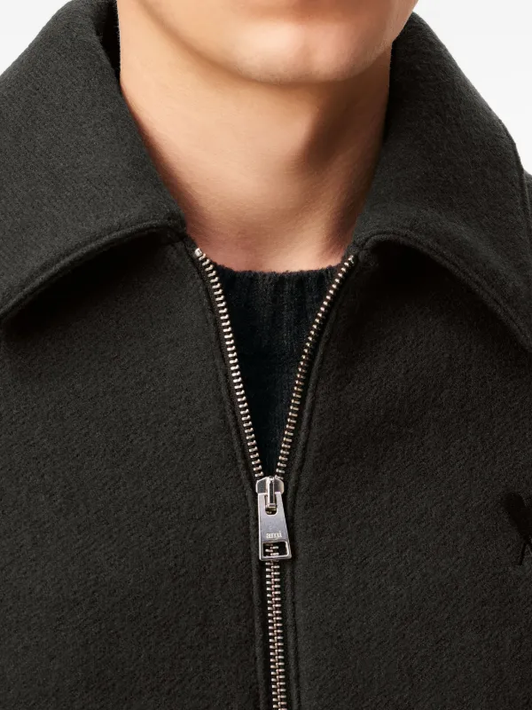 AMI Paris Ami De Coeur ジップアップ ジャケット | グレー | FARFETCH JP