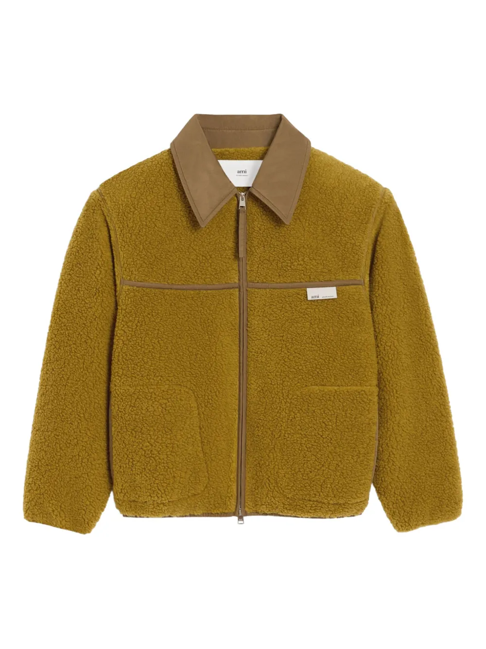 AMI Paris fleece zip-up jacket | Green | Image 1