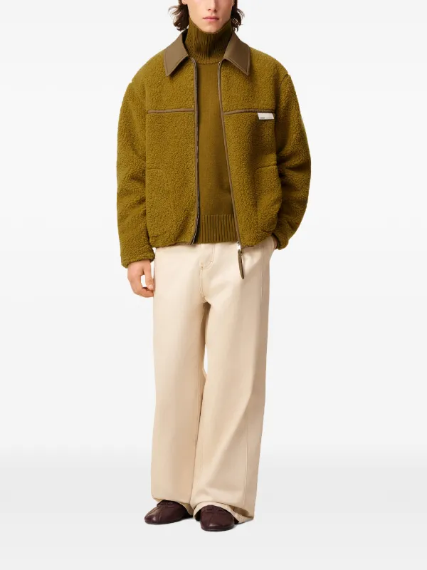 AMI Paris zip-fastening point-collar Jacket | Green | FARFETCH
