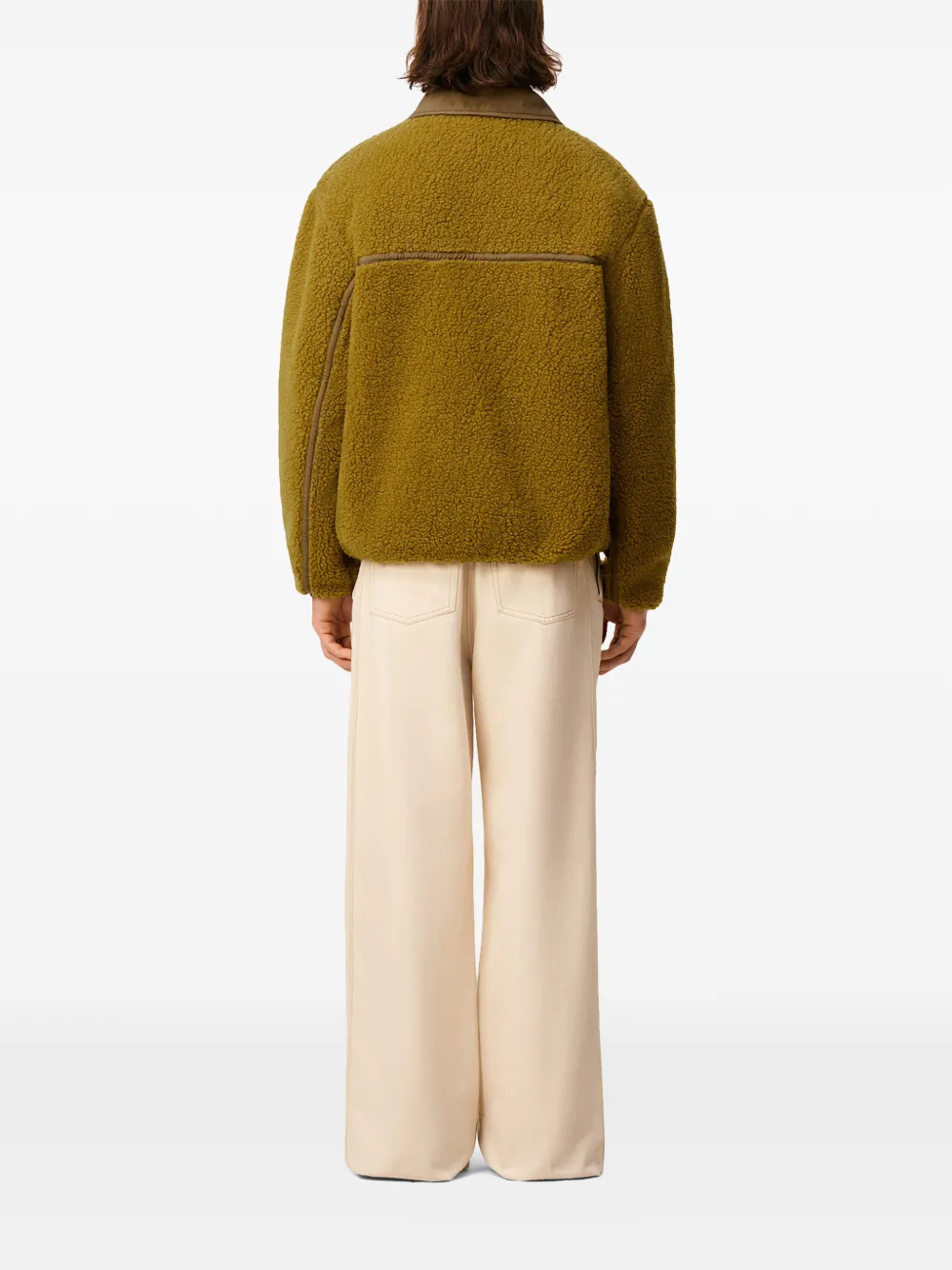 ami paris オリーブグリーン フリースジャケット AMI Paris zip-fastening point-collar Jacket | Green | FARFETCH