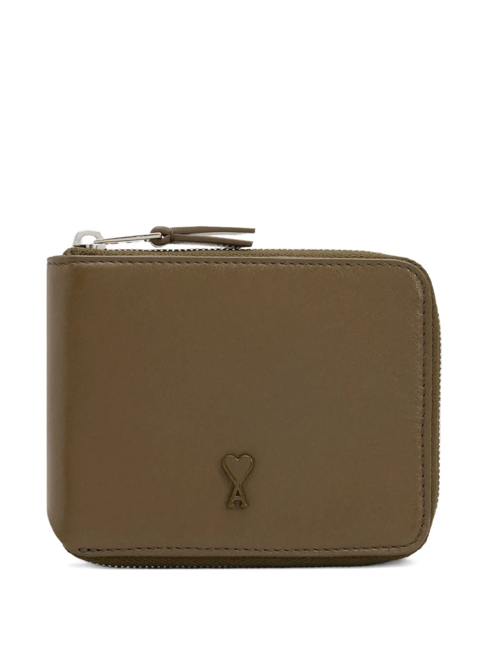 AMI Paris Ami De Coeur leather wallet Groen