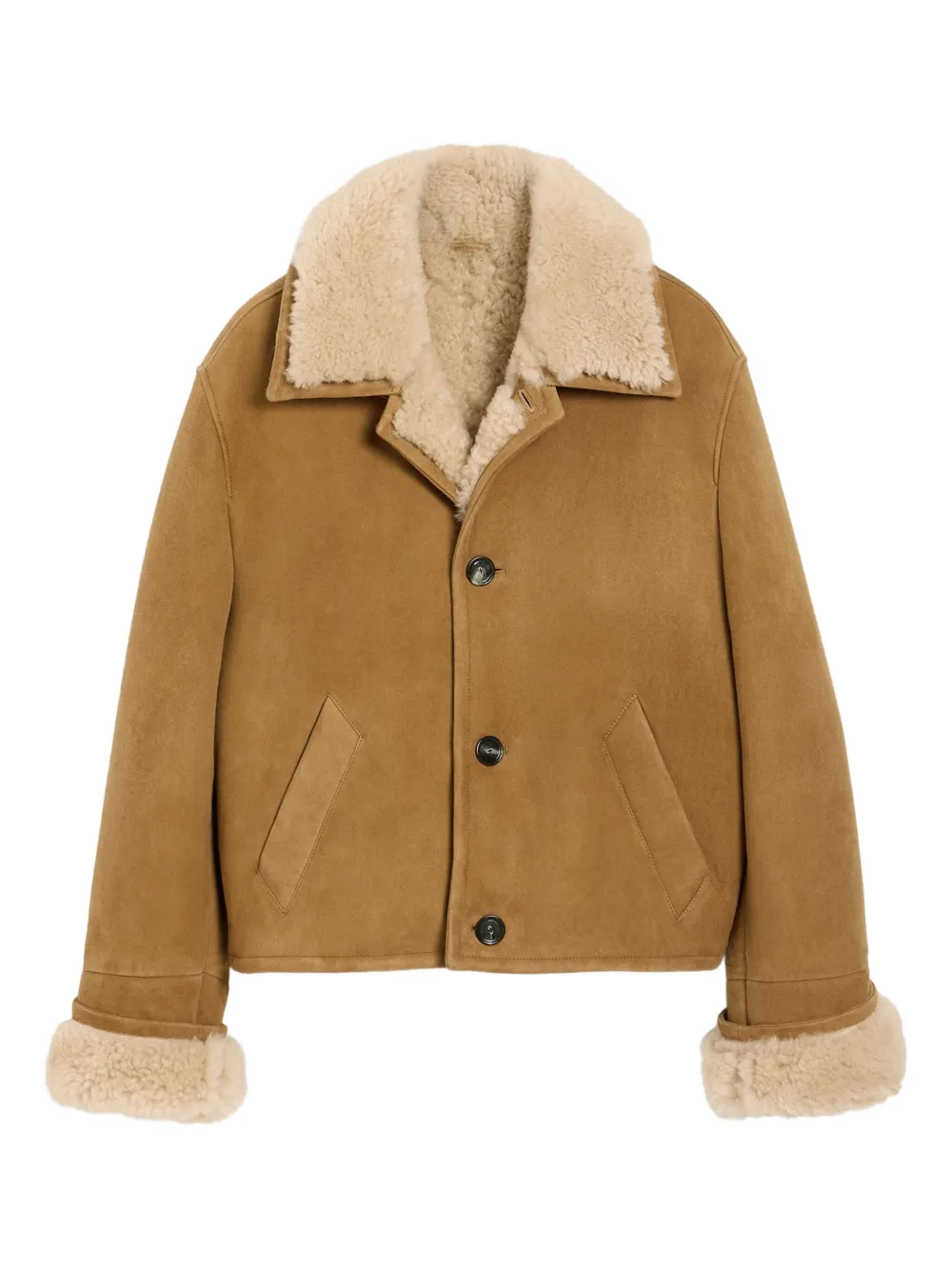 AMI Paris shearling button-up jacket | Brown | Image 1