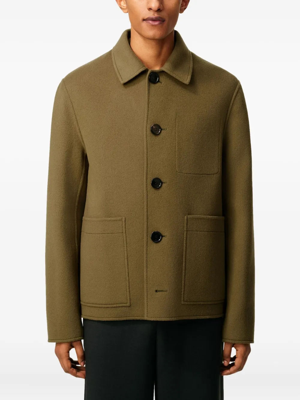 AMI Paris Button-up jack Groen