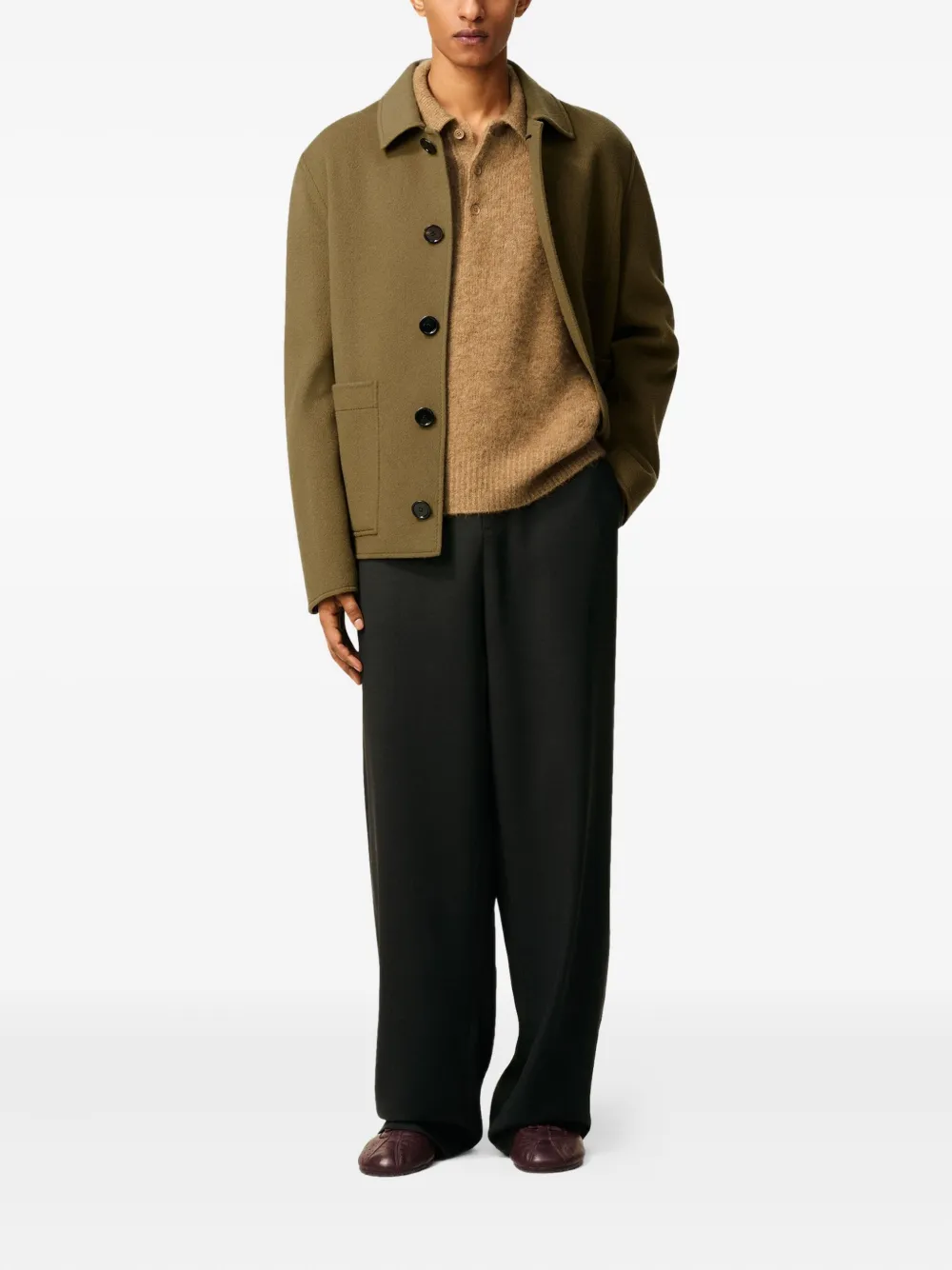 AMI Paris Button-up jack Groen