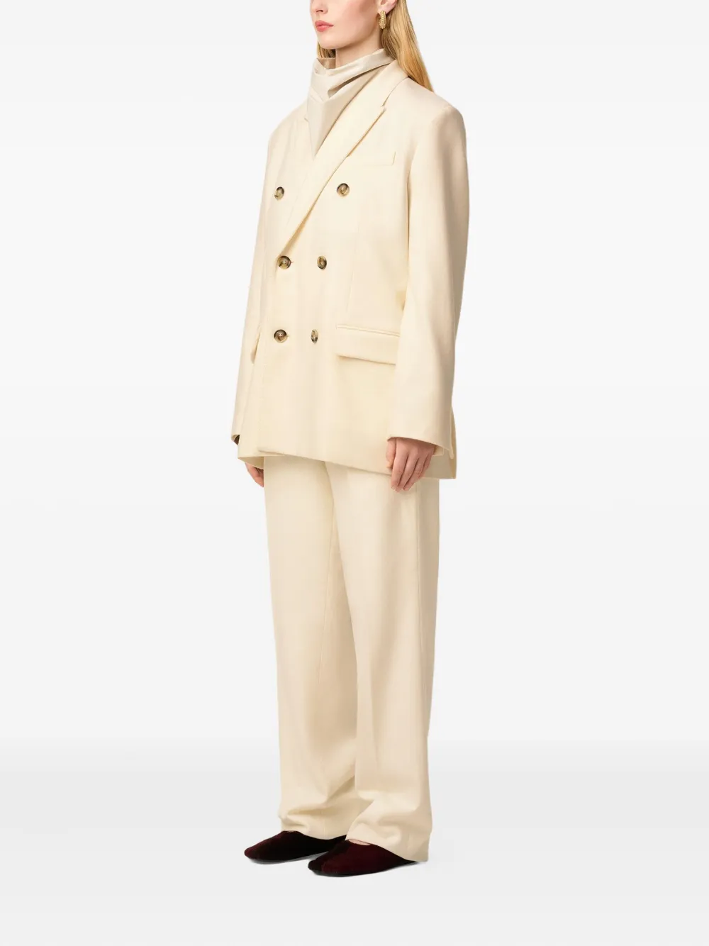 AMI Paris Blazer met dubbele rij knopen Beige