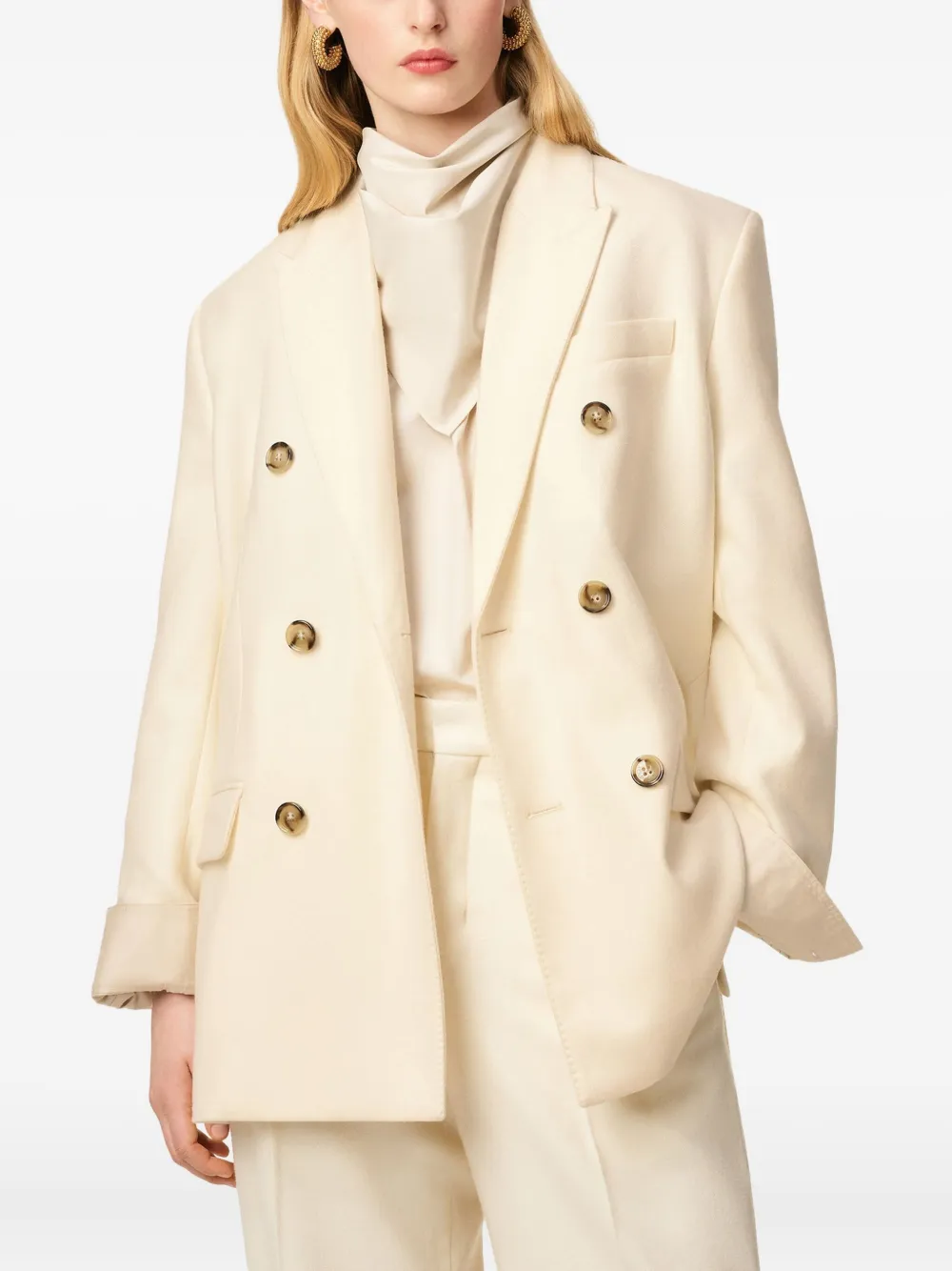 AMI Paris Blazer met dubbele rij knopen Beige