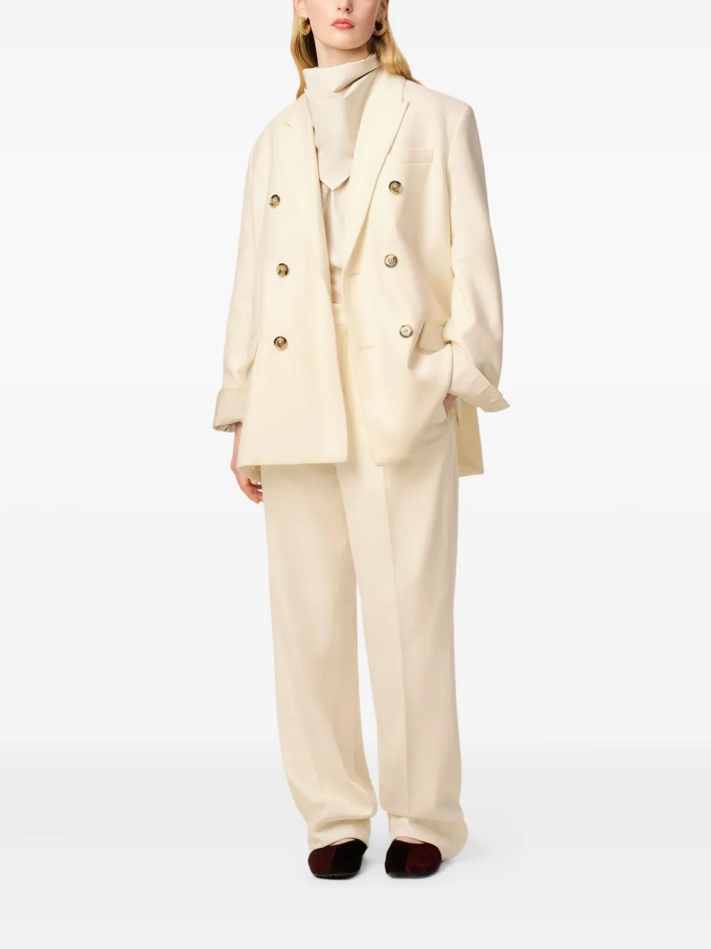 AMI Paris Blazer met dubbele rij knopen Beige