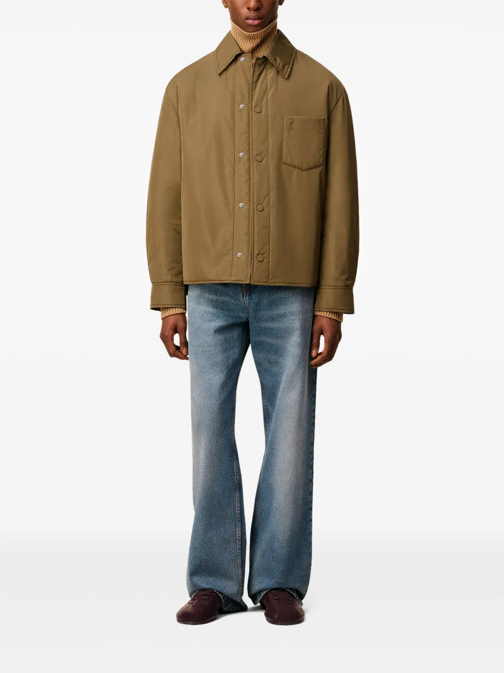 AMI Paris Gewatteerd shirtjack 298 BRONZE