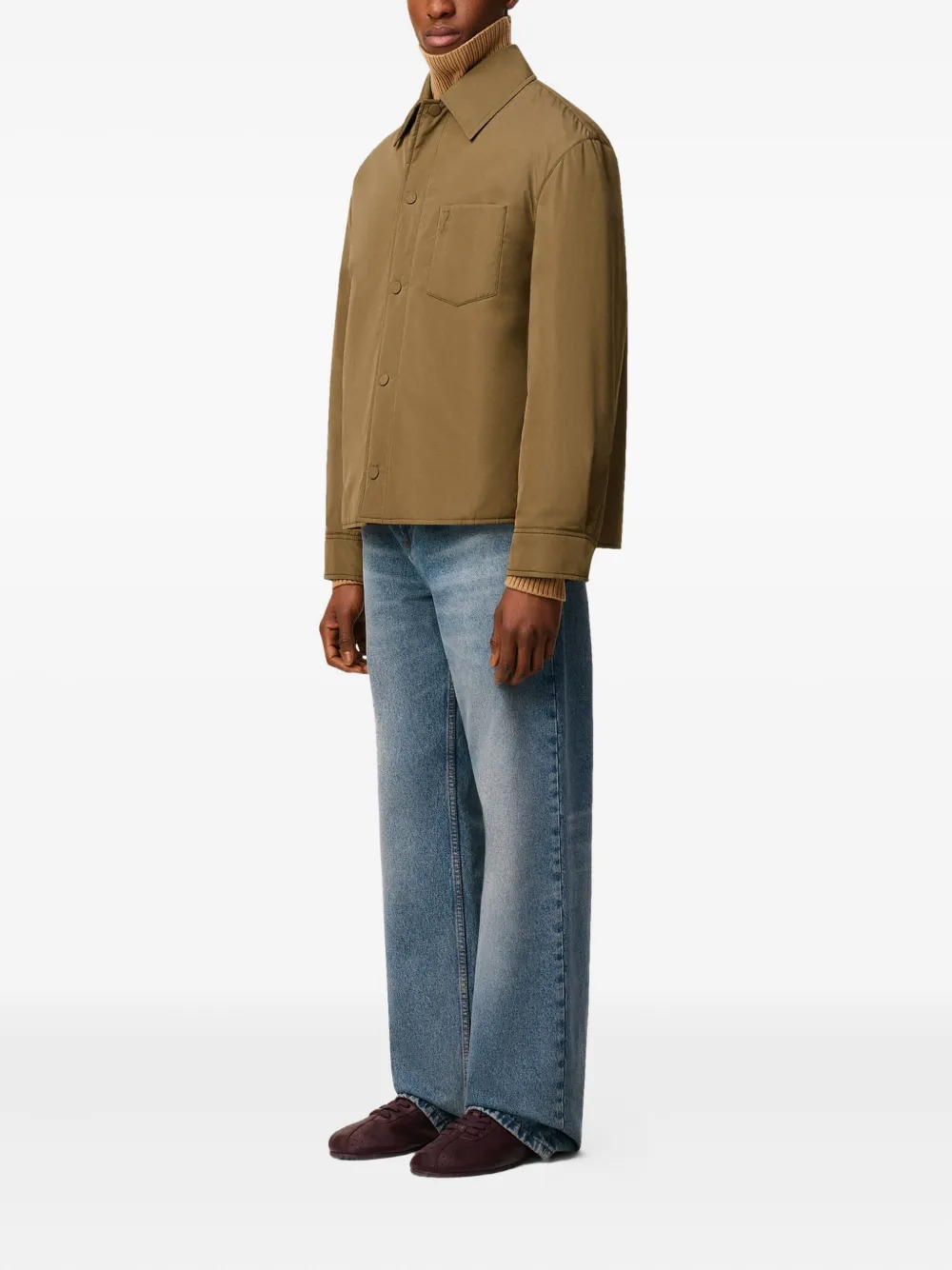 AMI Paris Gewatteerd shirtjack 298 BRONZE