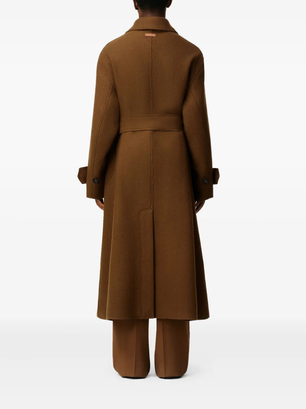 AMI Paris Trenchcoat met ceintuur Bruin