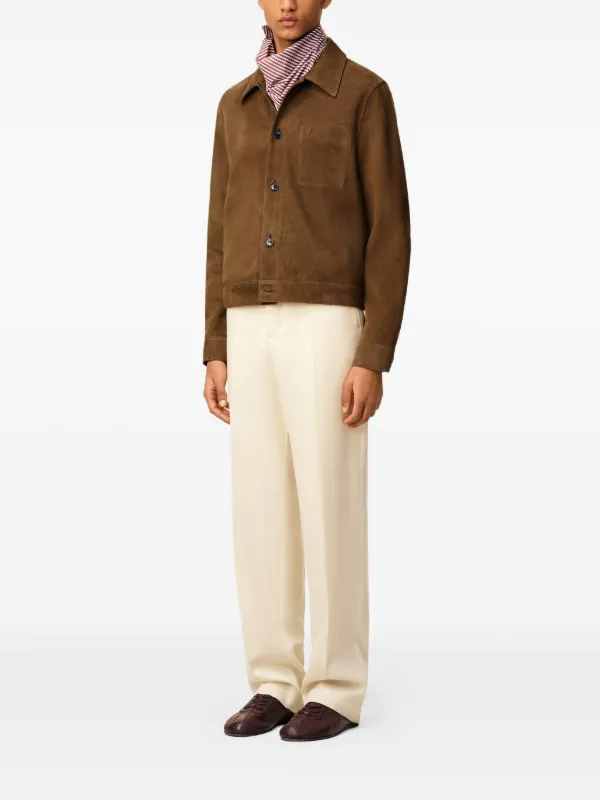 Ami Paris レザージャケット　Sサイズ AMI Paris embroidered-logo Leather Jacket | Black | FARFETCH ID