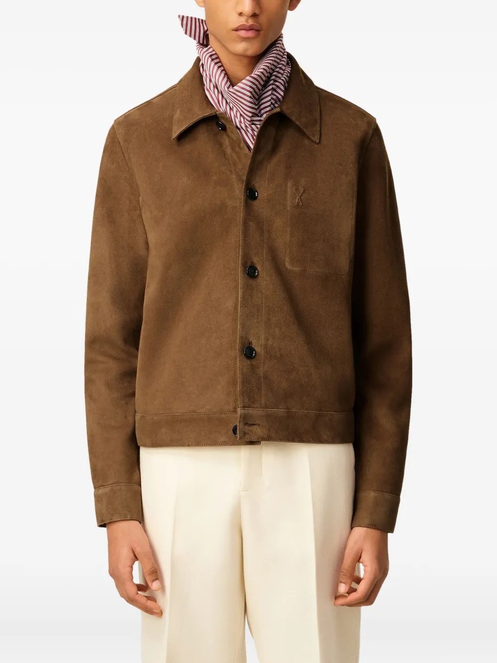 AMI Paris Suède shirtjack Bruin