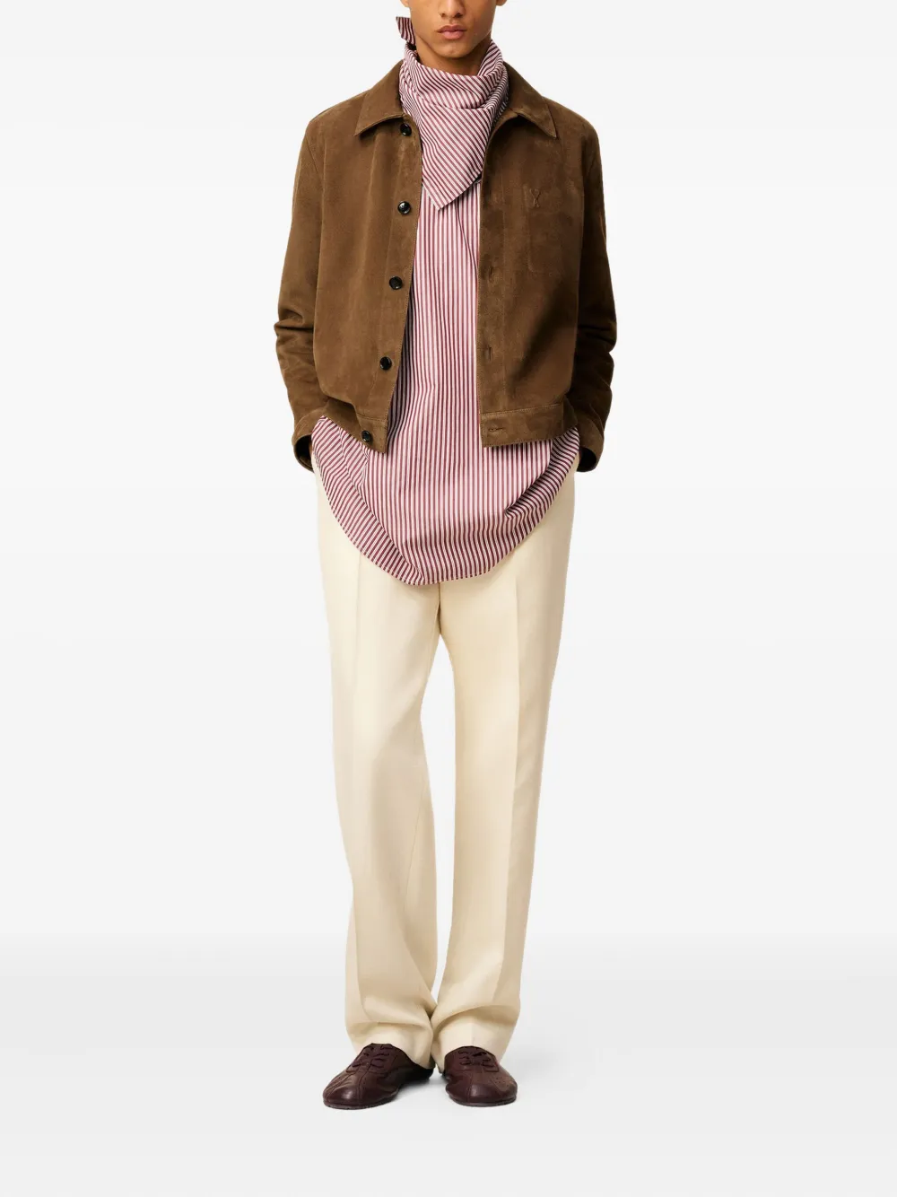 AMI Paris Suède shirtjack Bruin