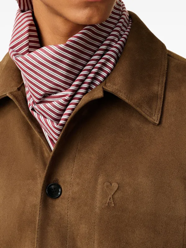 AMI Paris Ami De Coeur レザージャケット | ブラウン | FARFETCH JP