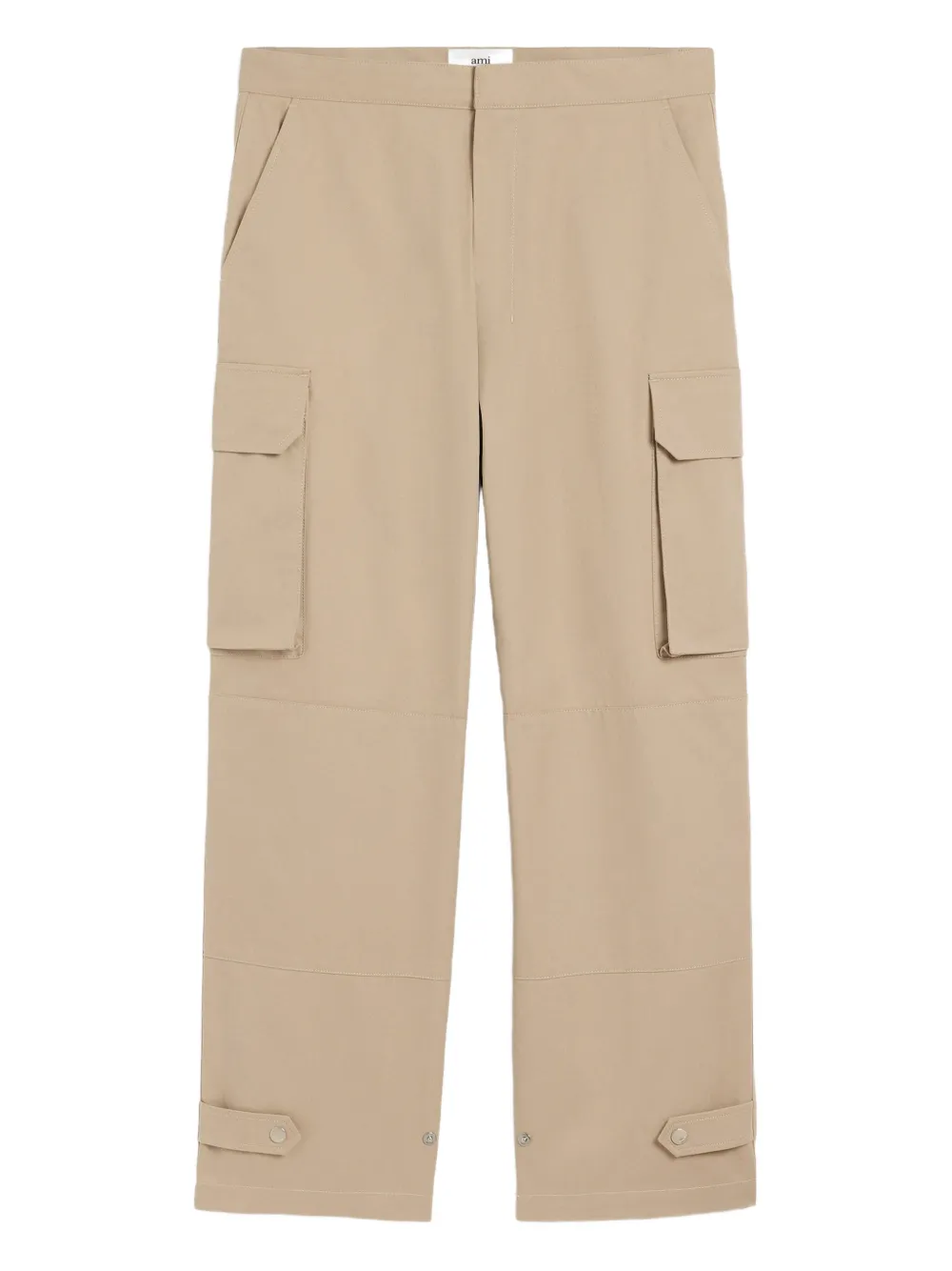 cotton straight-leg trousers