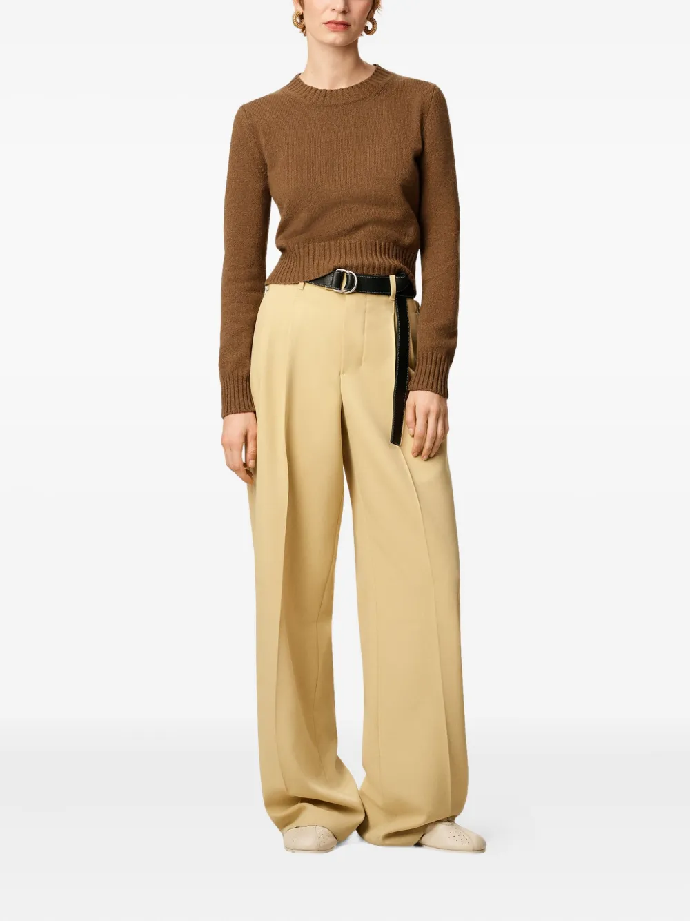 AMI Paris Ami De Coeur-embroidered sweater Bruin