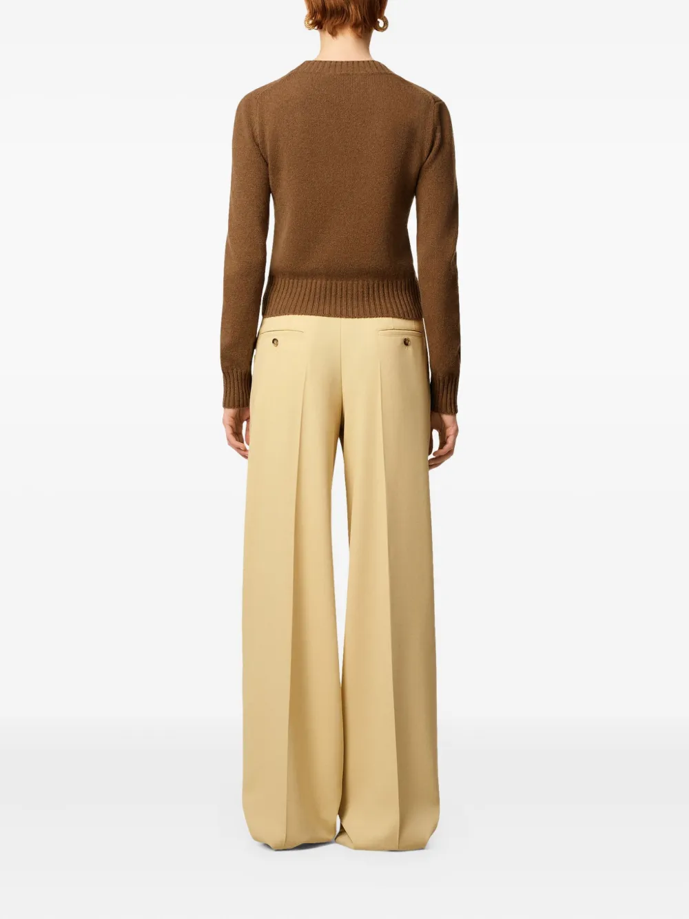 AMI Paris Ami De Coeur-embroidered sweater Bruin