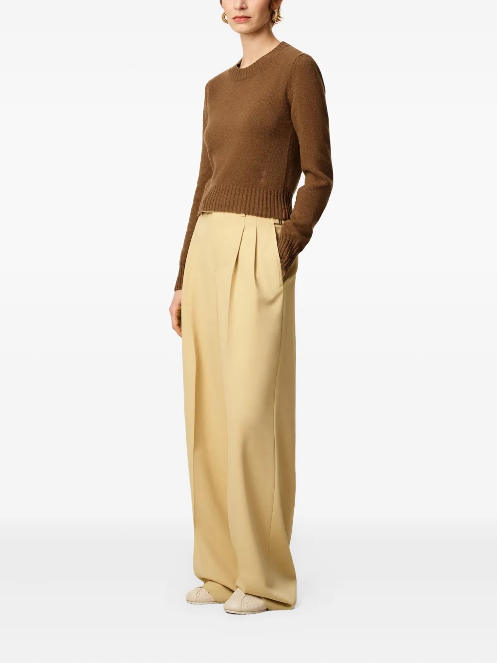 AMI Paris Ami De Coeur-embroidered sweater Bruin