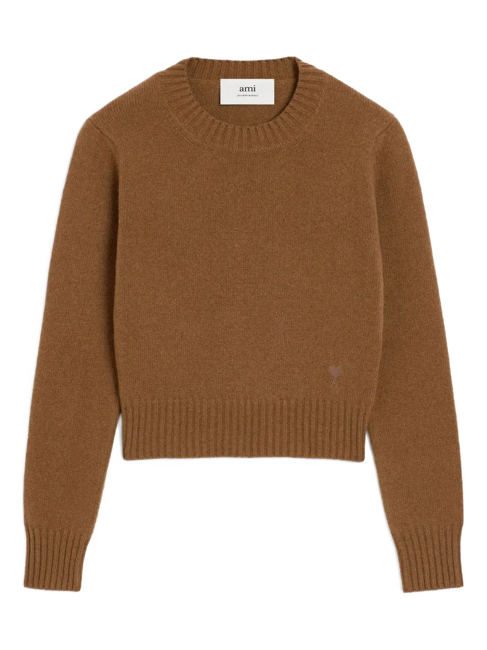 AMI Paris Ami De Coeur-embroidered sweater Bruin