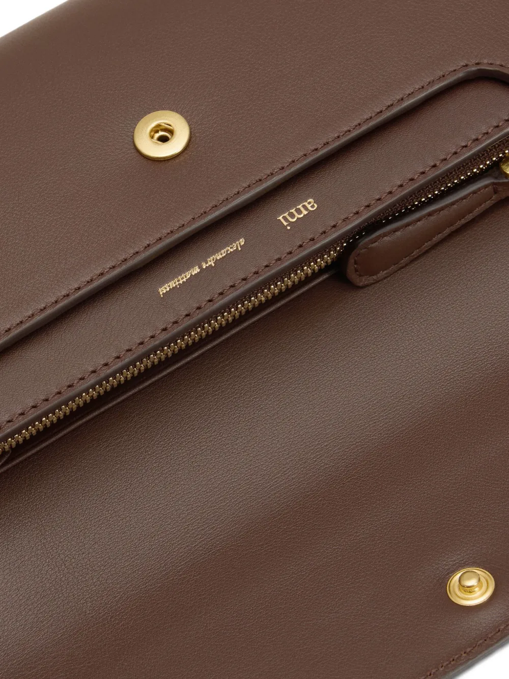 Ami Alexandre Mattiussi Carrousel Continental Leather Wallet In Brown