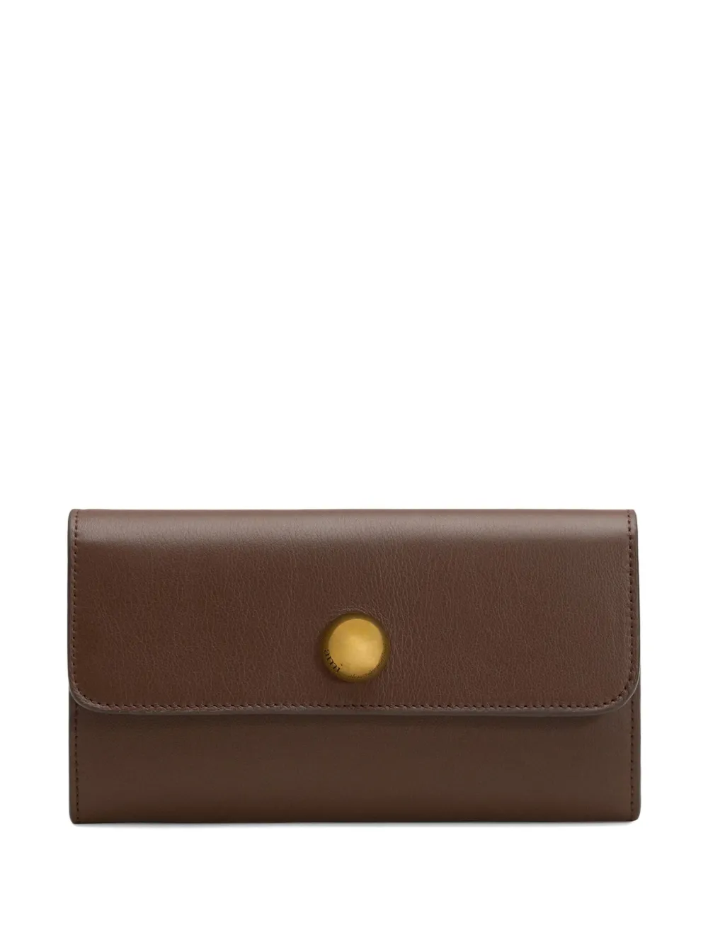 Ami Alexandre Mattiussi Carrousel Continental Leather Wallet In Brown