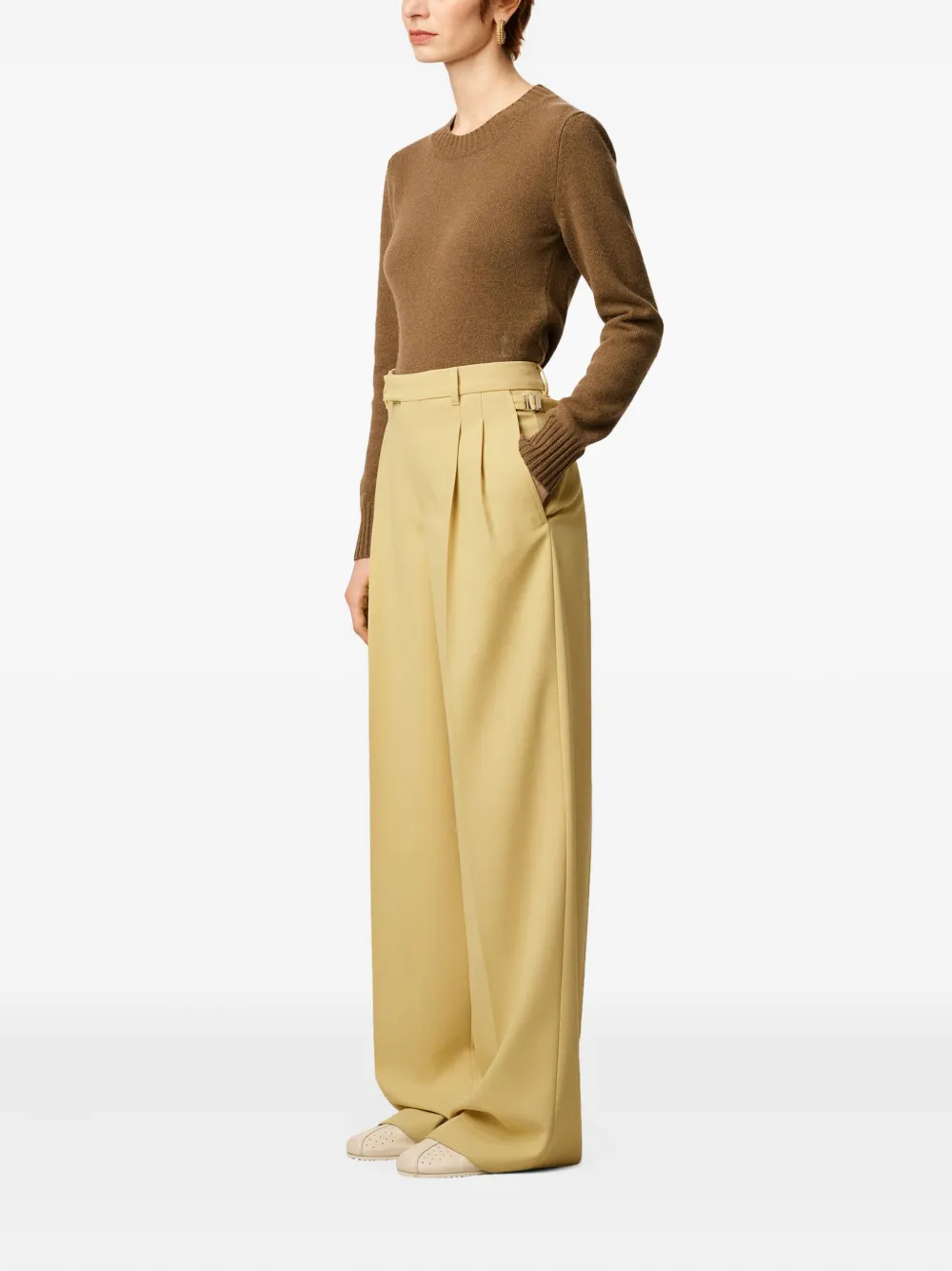 AMI Paris Wollen pantalon Geel