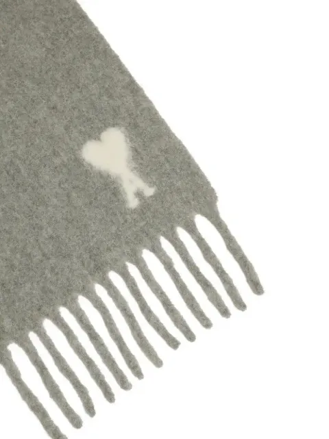 AMI Paris écharpe frangée Ami de Cœur