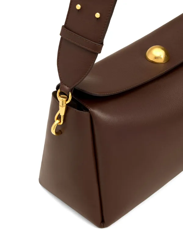 AMI Paris Medium Carrousel Leather Bag | Brown | FARFETCH
