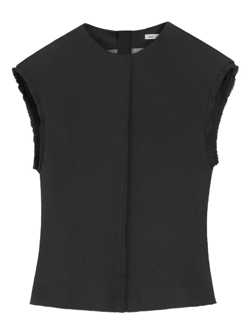 AMI Paris raw-edge sleeveless top | Black | Image 1