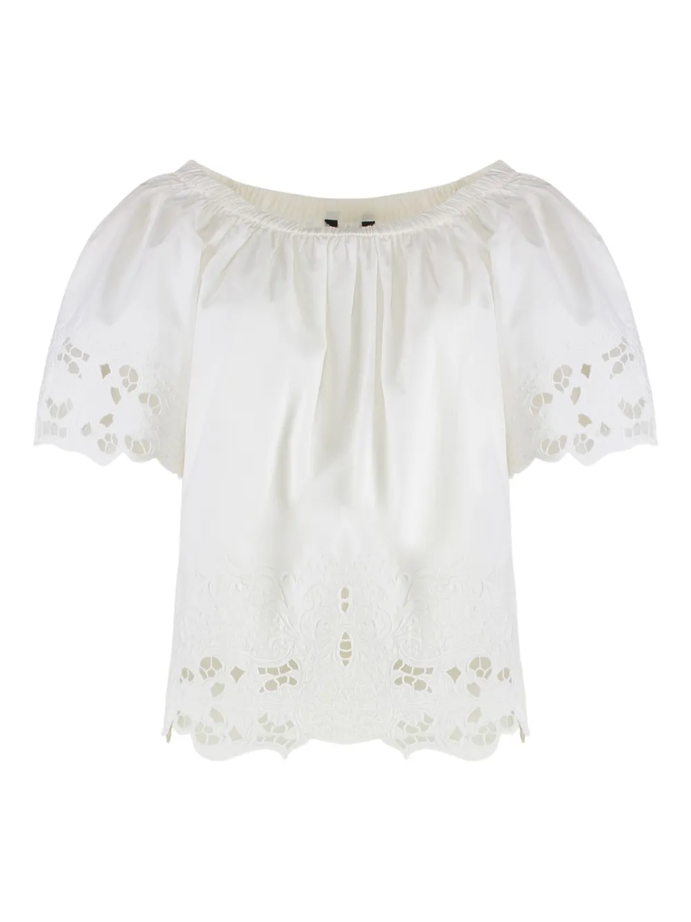 Lauren Ralph Lauren Gesmockte blouse met kanten afwerking 2WCF