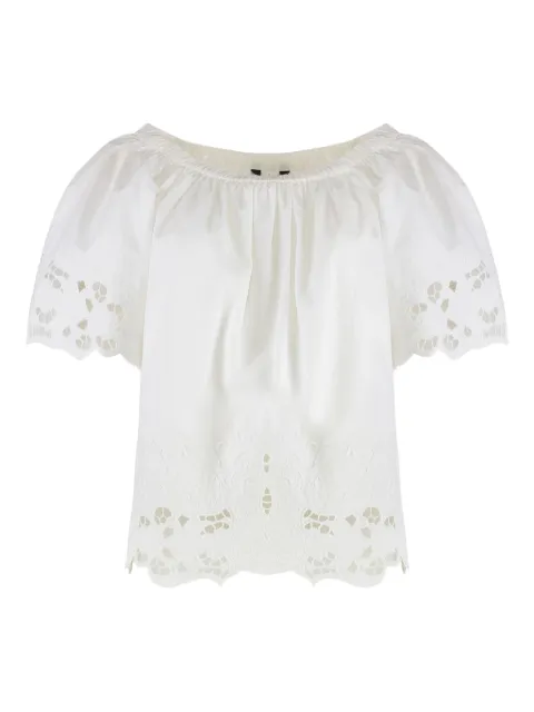 Lauren Ralph Lauren lace-trimmed gathered blouse