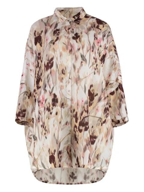120% Lino floral-print shirt
