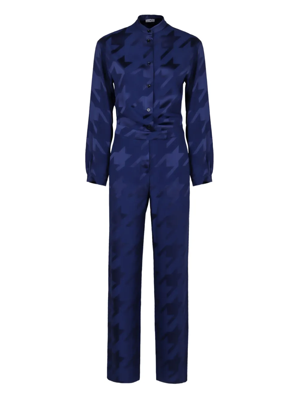 PT Torino Jumpsuit met pied-de-poule print Blauw