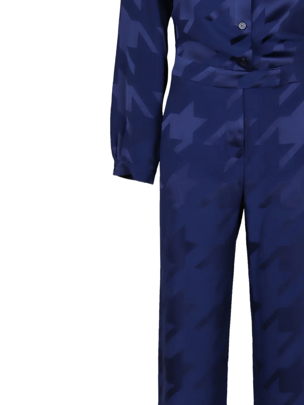 PT Torino Jumpsuit met pied-de-poule print Blauw