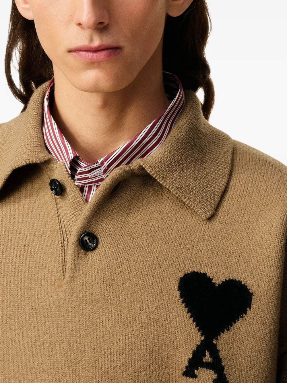 AMI Paris Ami de Coeur sweater 288 CAMEL BLACK