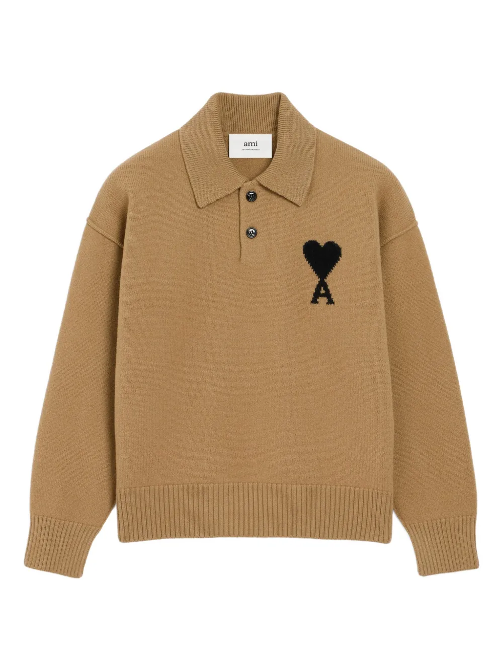 AMI Paris Ami de Coeur sweater 288 CAMEL BLACK