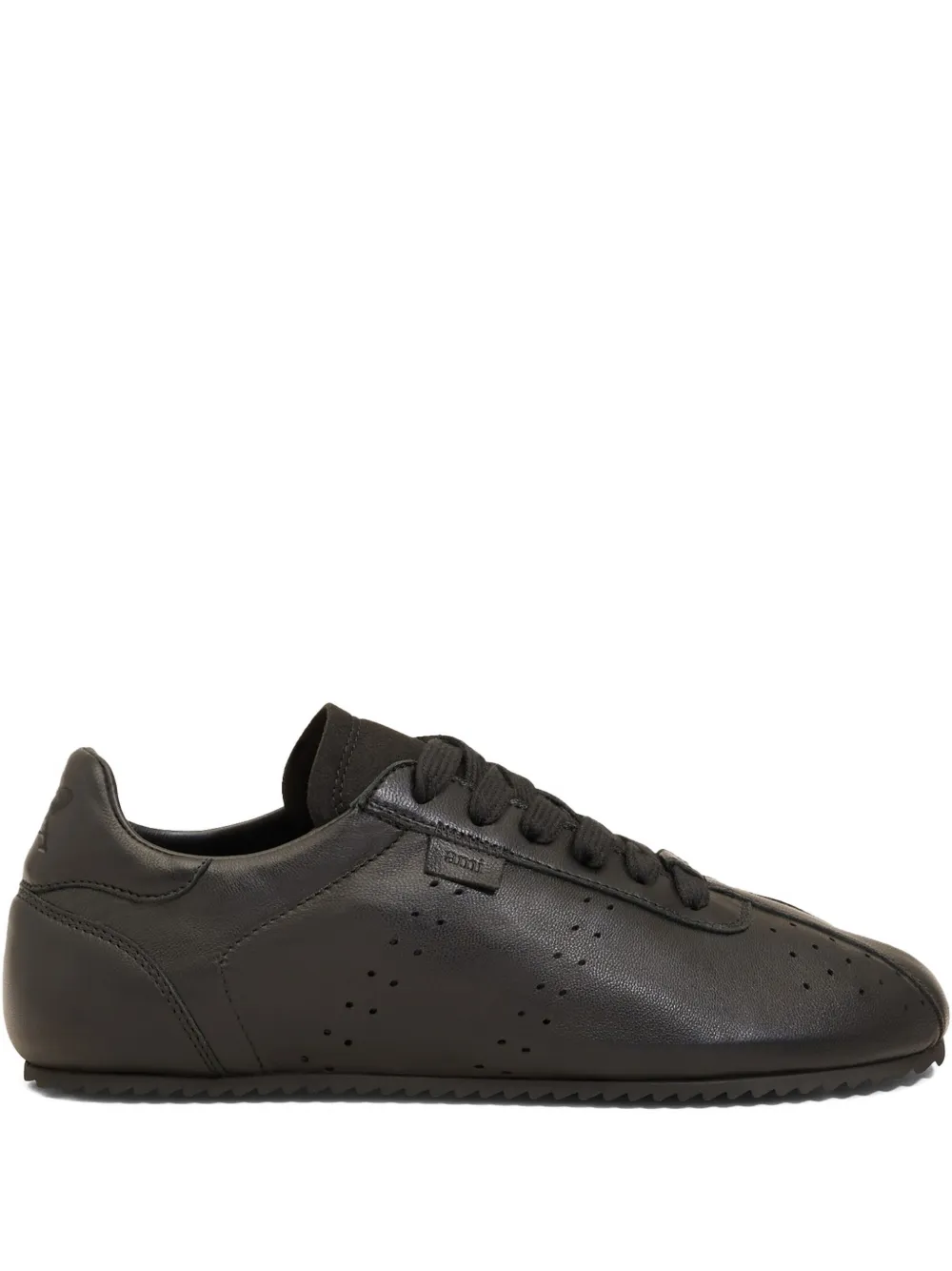 AMI Paris perforated leather lace-up sneakers Black
