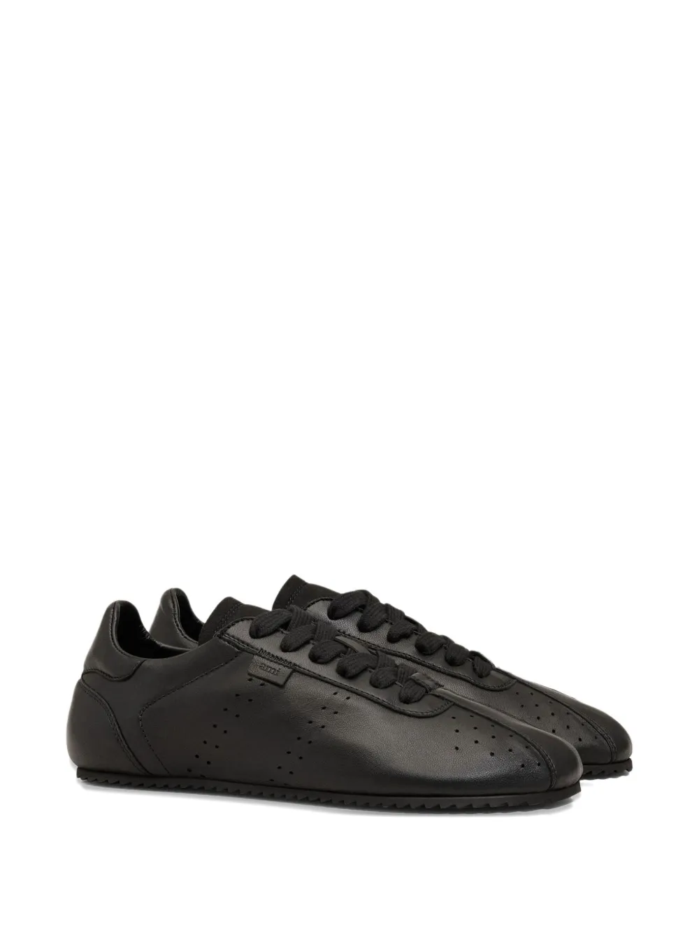 AMI Paris perforated leather lace-up sneakers Black