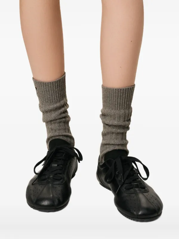 AMI Paris Step Leather low-top Sneakers | Black | FARFETCH