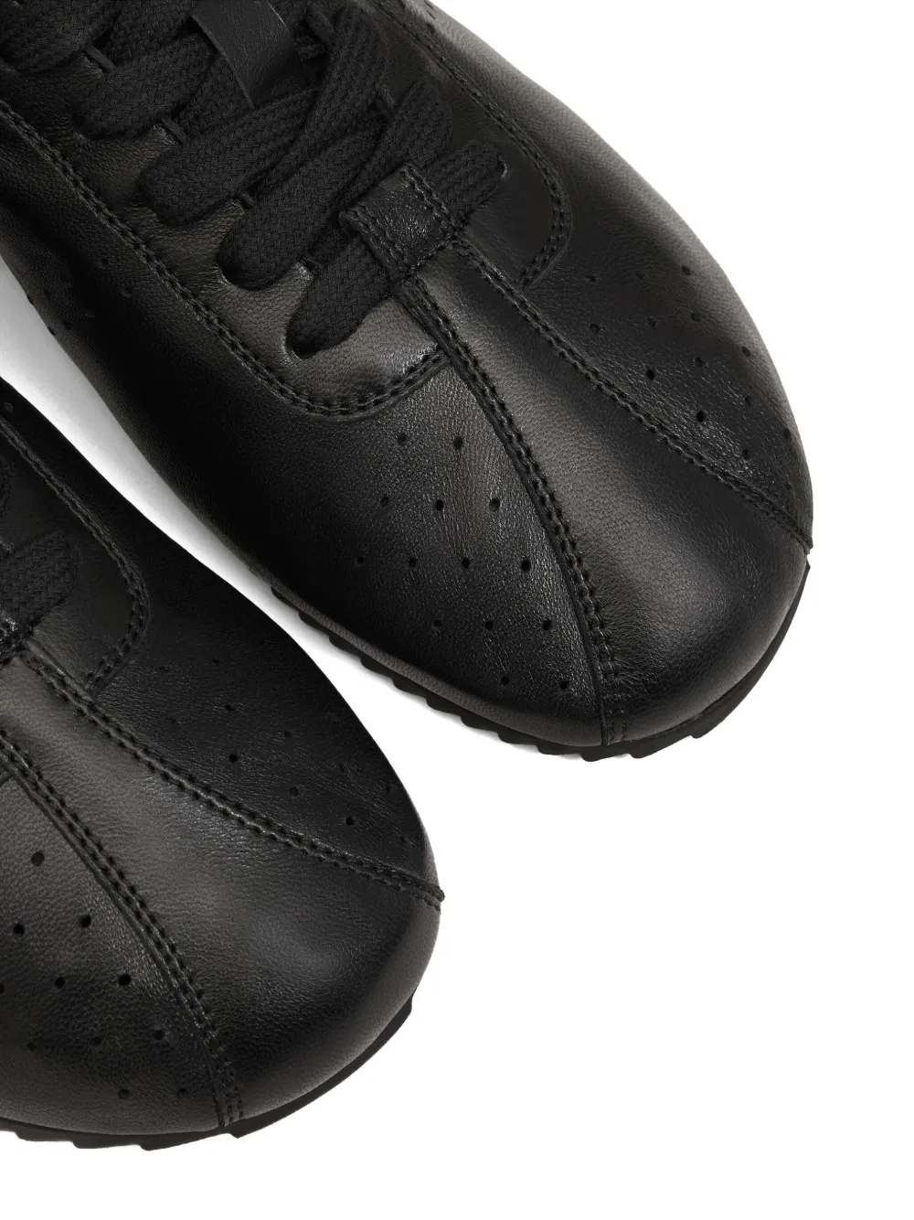 AMI Paris perforated leather lace-up sneakers Black
