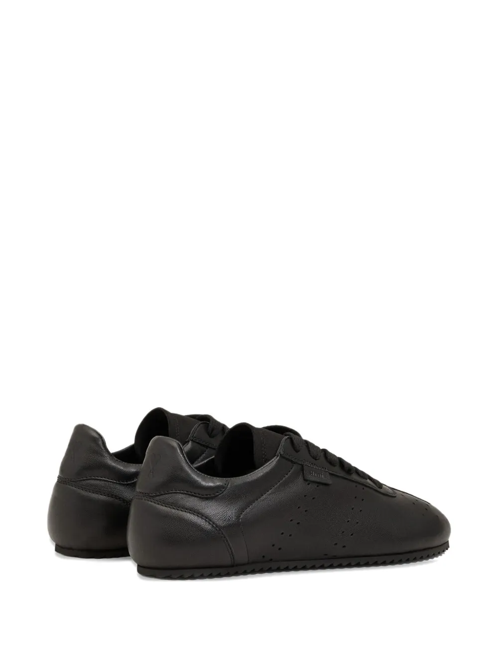 AMI Paris perforated leather lace-up sneakers Black
