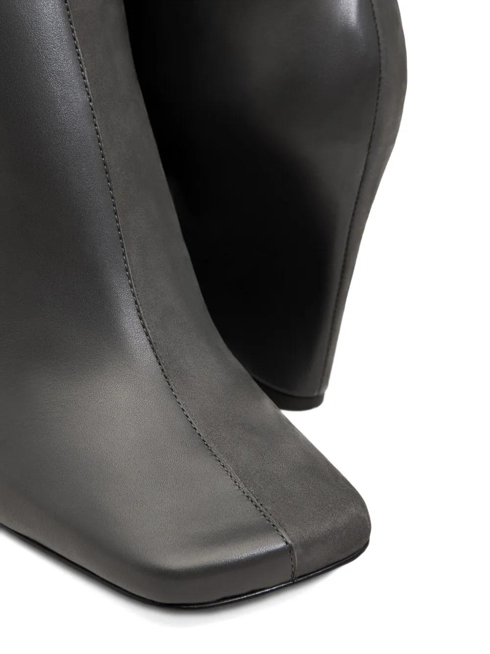 Ami Alexandre Mattiussi 90mm Two-tone Leather Ankle Boots In Black