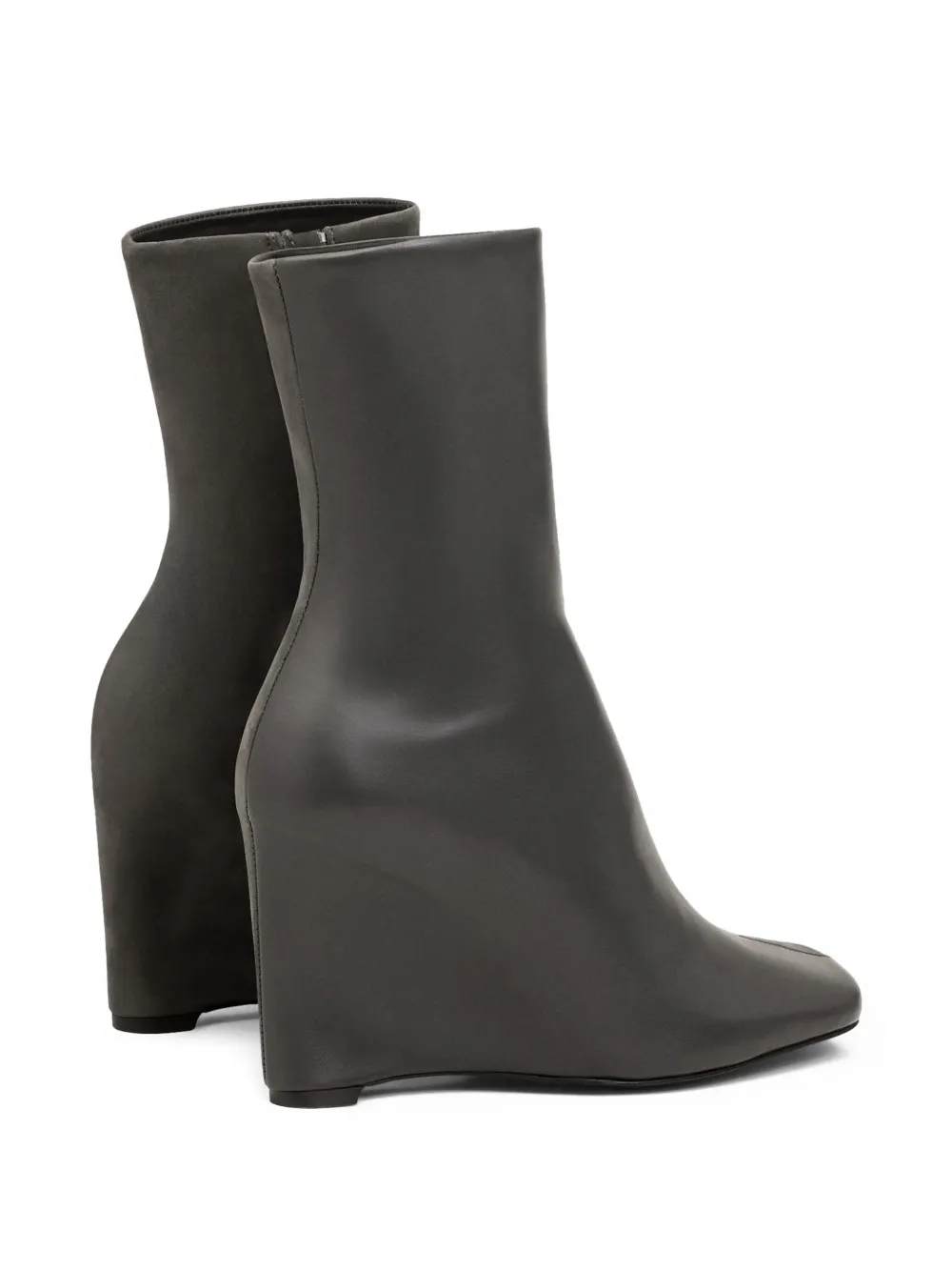 Ami Alexandre Mattiussi 90mm Two-tone Leather Ankle Boots In Black