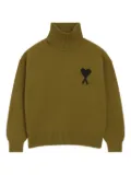AMI Paris Ami de Coeur funnel neck sweater - Green