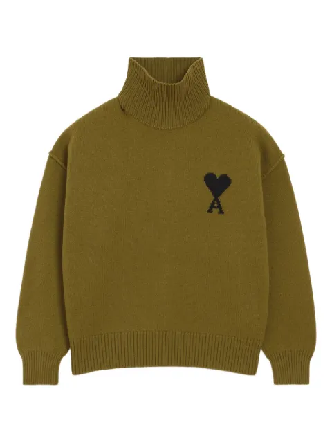 AMI Paris Ami de Coeur funnel neck sweater