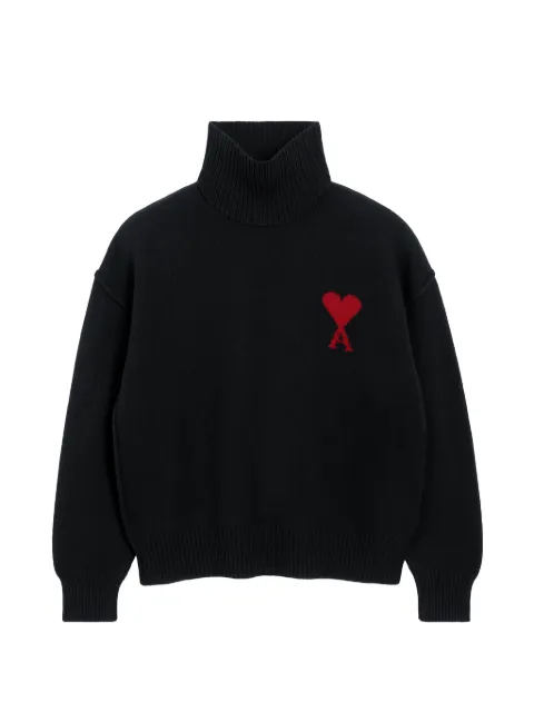 AMI Paris Ami De Coeur funnel-neck wool sweater