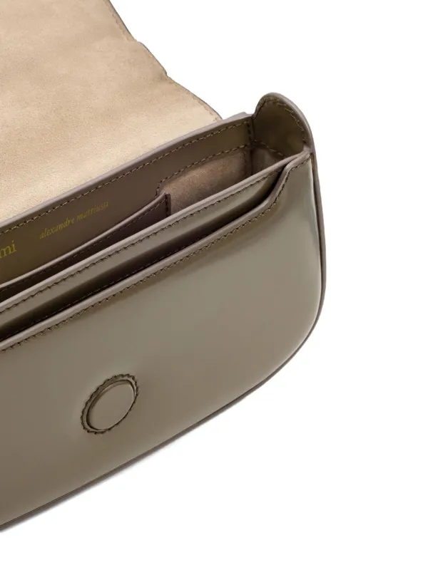 AMI Paris Small Paris Paris Leather Crossbody Bag | Green | FARFETCH